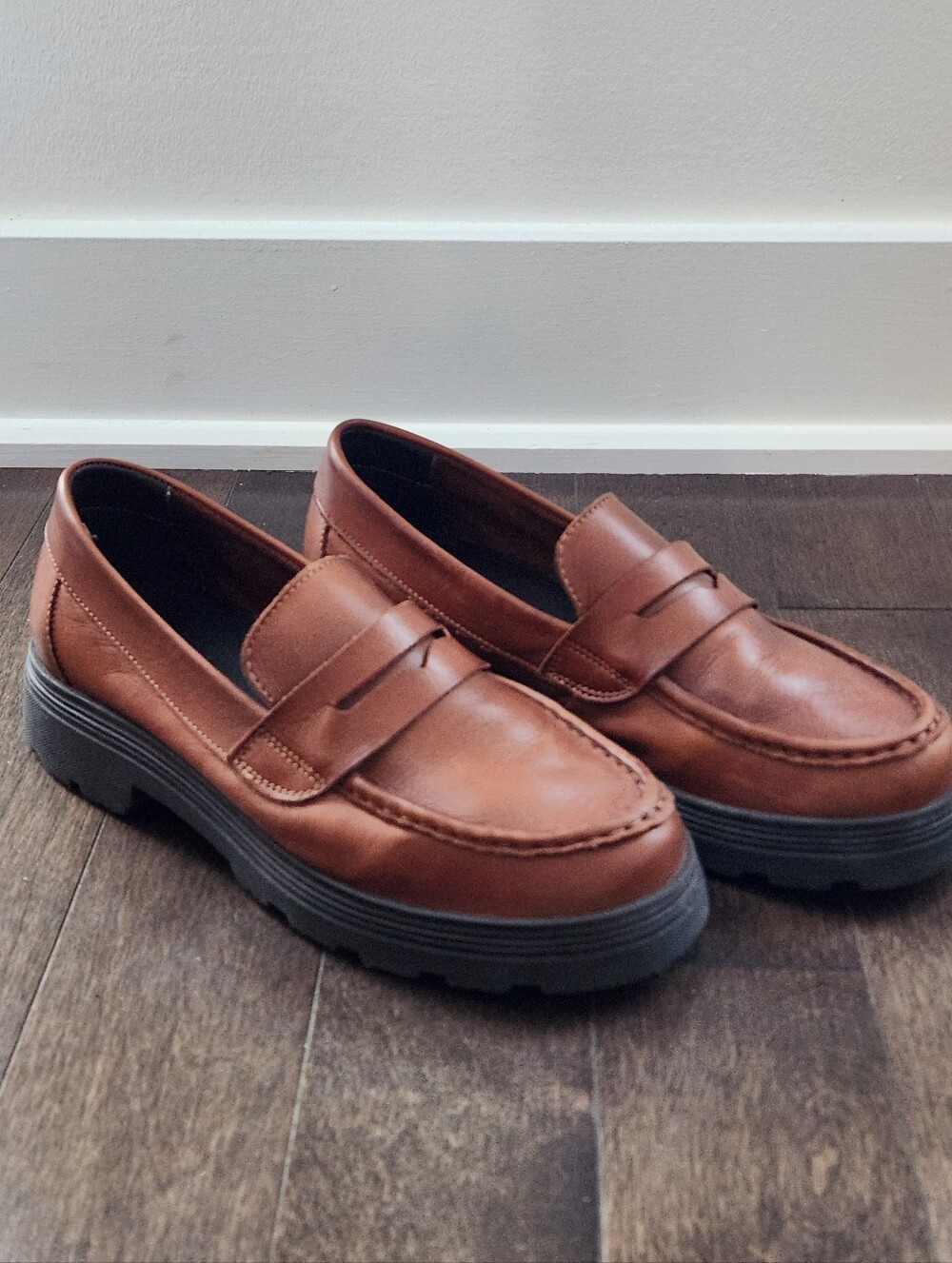 Aldo Men's Brown Leather Penny Loafers